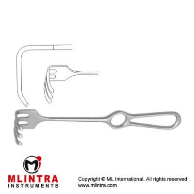 Ollier Retractor 3 Blunt Prongs Stainless Steel, 23 cm - 9" Blade Size 36 x 30 mm